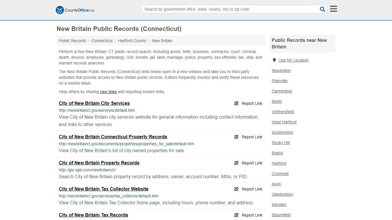 Public Records - New Britain, CT (Business, Criminal, GIS ...