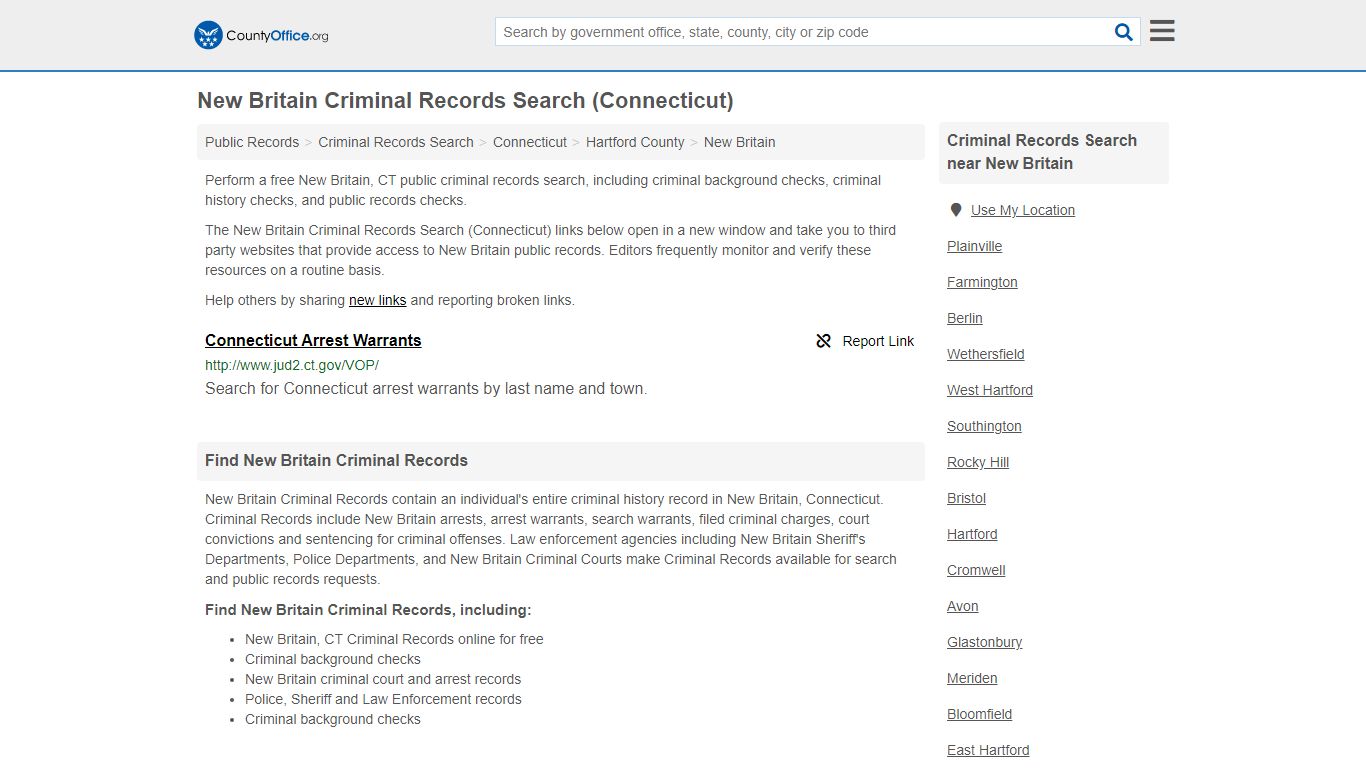 Criminal Records Search - New Britain, CT (Arrests, Jails ...